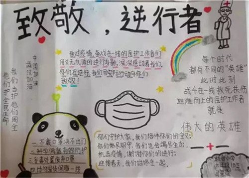 有关2023小学生抗击冠状病毒手抄报_最美逆行者
